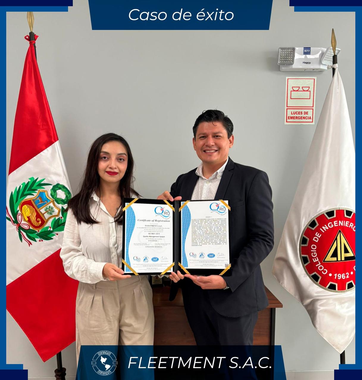 Fleetment SAC - Entrega oficial del certificado